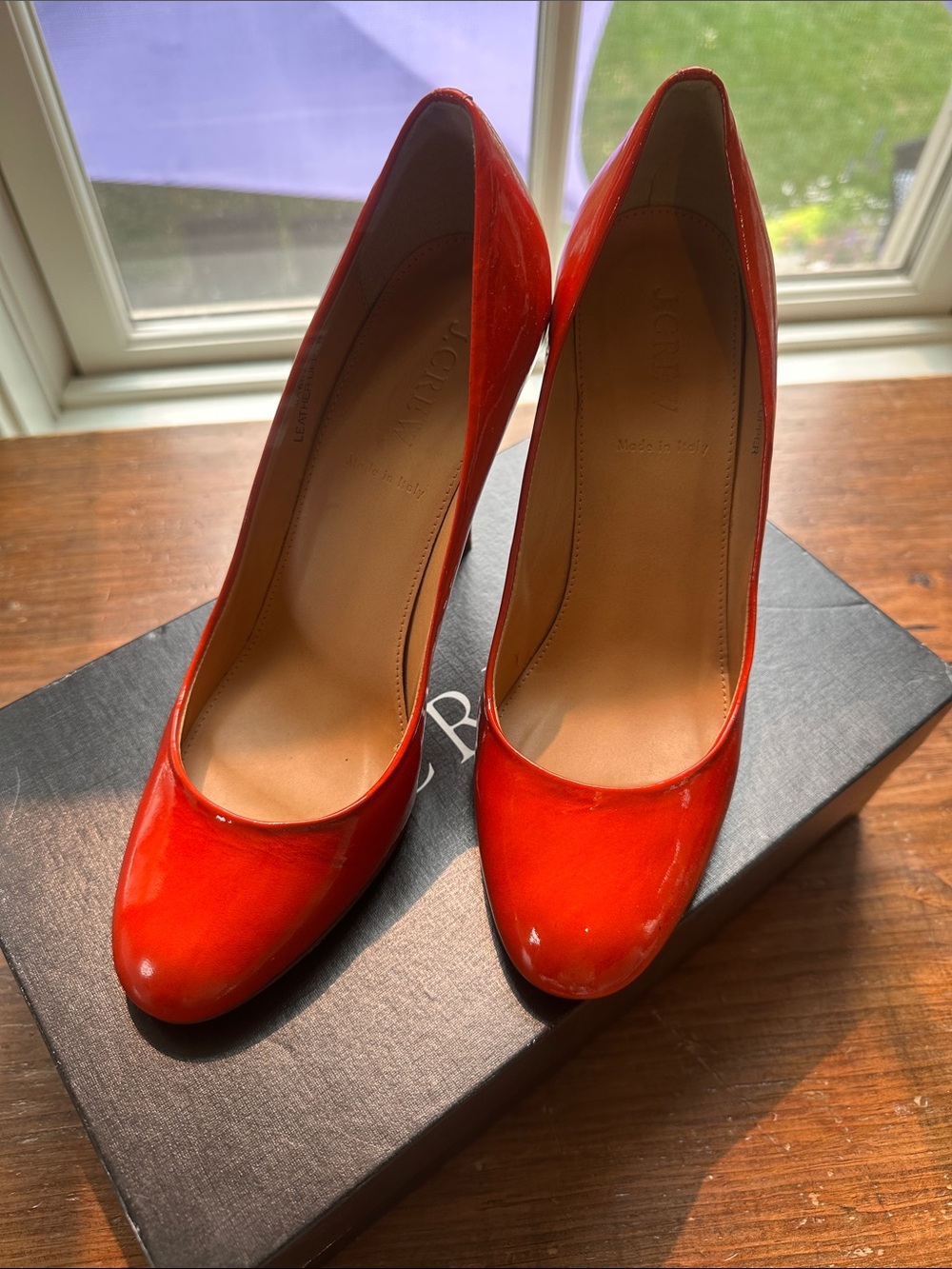 J. Crew Red Patent Leather High-Heel Pumps